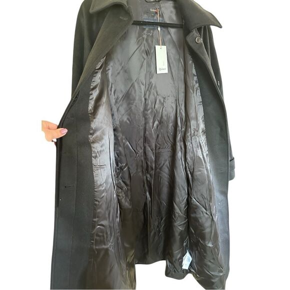 Quince Italian Wool Belted Coat in Black Size Large NWTs - Picture 4 of 9